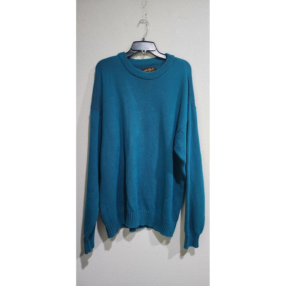 Vintage Teal Eddie Bauer Outdoors Hiking Camping 90s Sweater Size XLarge